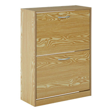 Wooden cabinet with three drawers on a white background