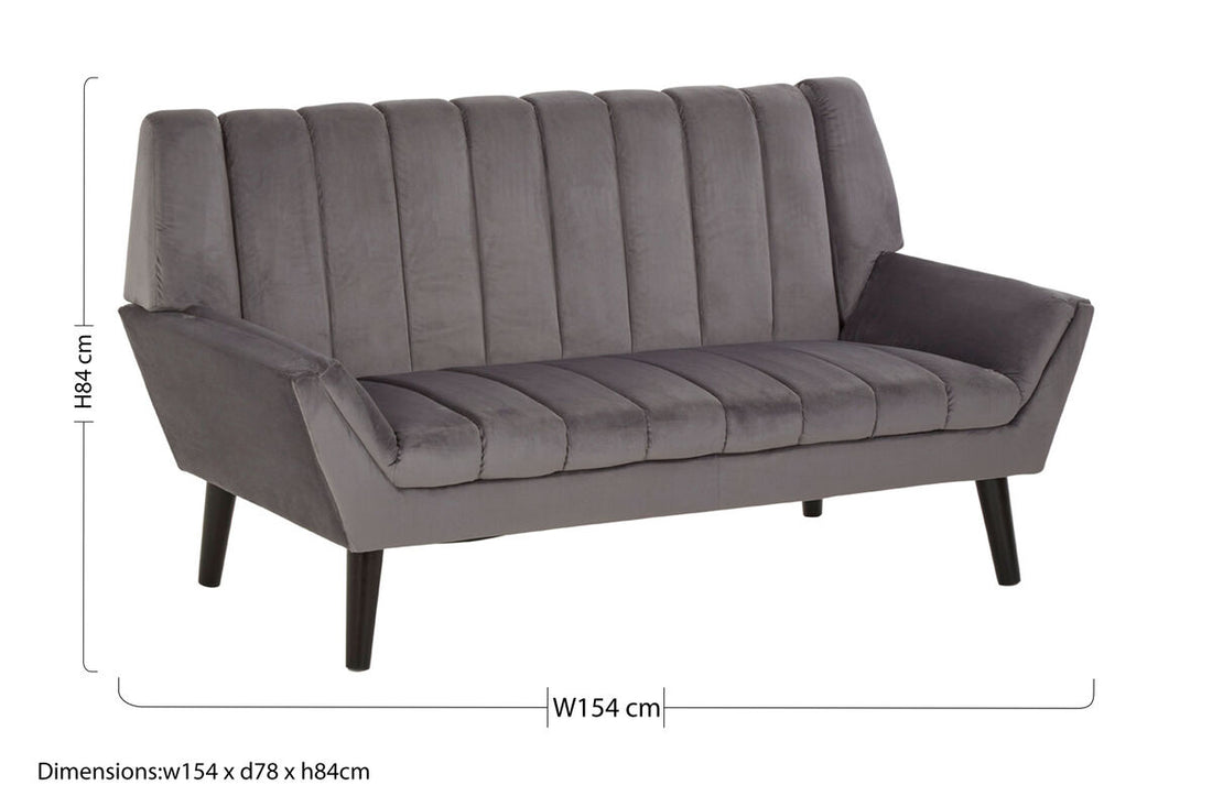 2 Seater Grey Sofa, Savina