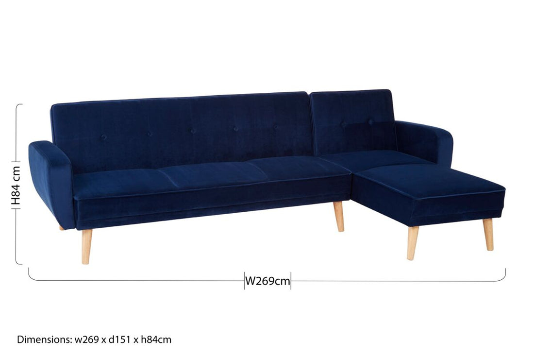 3 Seater Navy Sofa Bed, Serene