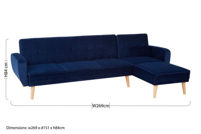 3 Seater Navy Sofa Bed, Serene