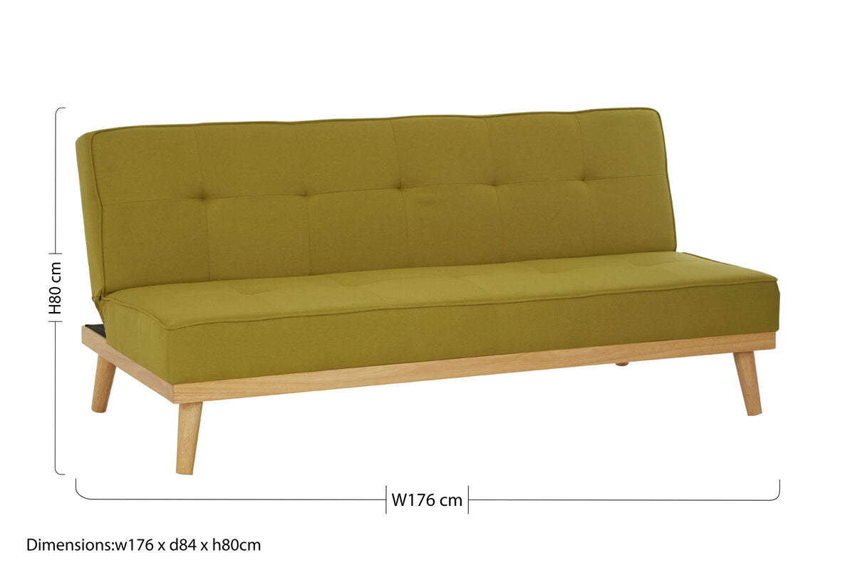 Stockholm 3 Seat Green Sofa Bed