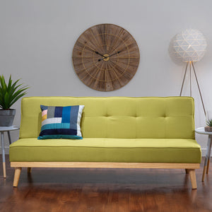 Stockholm Green Linen 3 Seater Sofa Bed