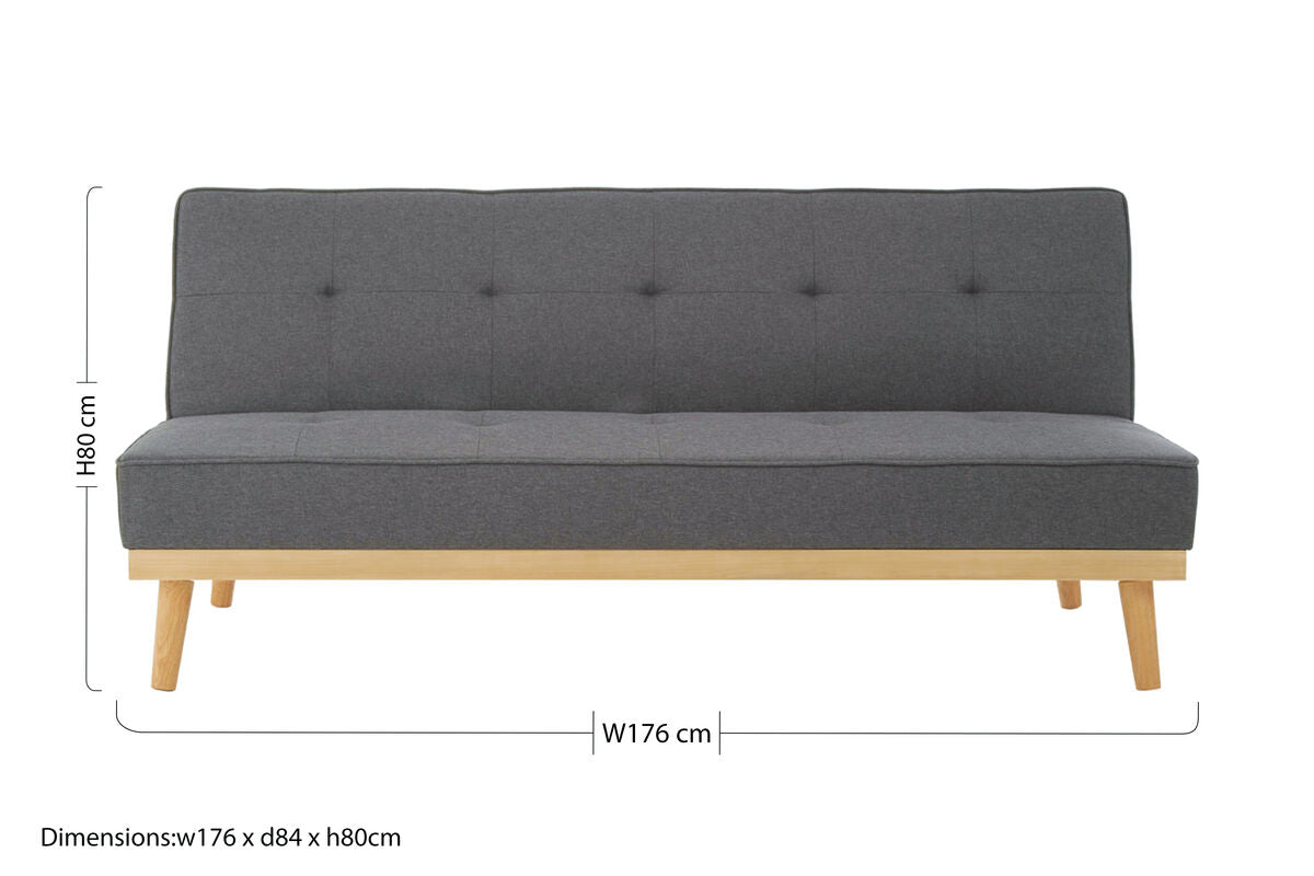 Stockholm 3 Seat Grey Sofa Bed