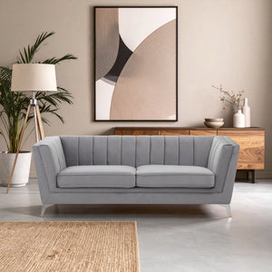 3 Seater Grey Velvet Sofa, Hansa