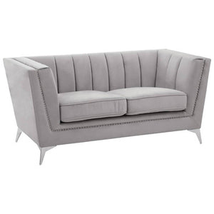 Hansa Two Seat Grey Velvet Sofa