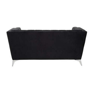 2 Seater Black Velvet Sofa, Hansa