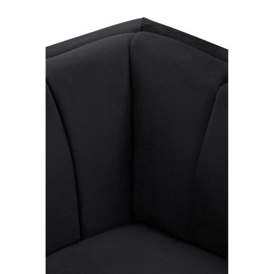Hansa Two Seat Black Velvet Sofa