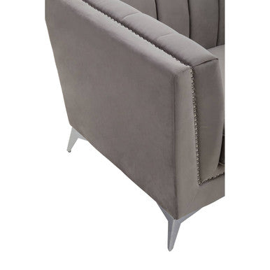 Hansa Grey Velvet Chair