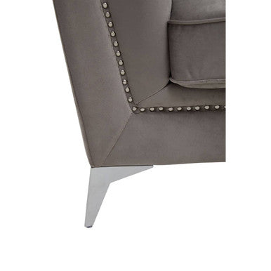Hansa Grey Velvet Chair - image 8