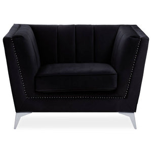 Hansa Black Velvet Chair