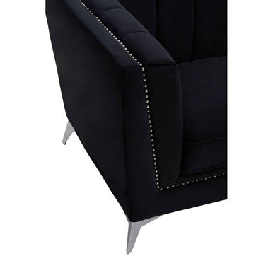 Hansa Black Velvet Chair