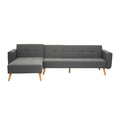Gray sectional sofa on a white background