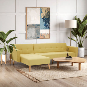 Olive Linen Corner Sofas Bed, Hansa Hagen