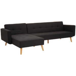Hansa Hagen Black Large Corner Sofa Bed