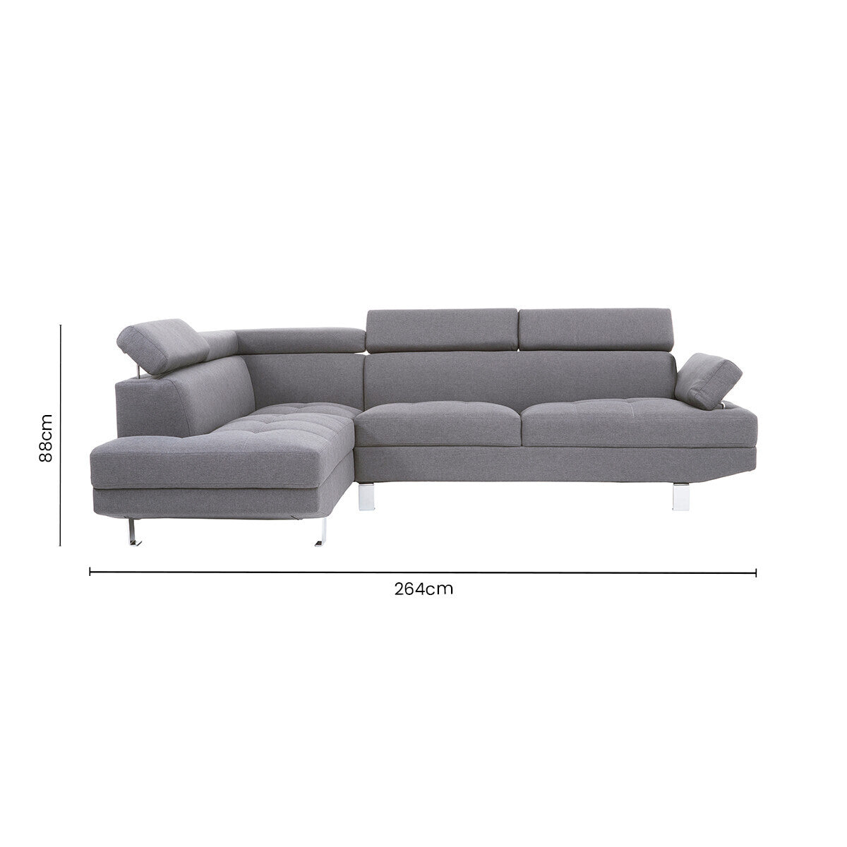 Grey Linen Corner Sofas, Hanover
