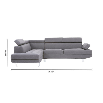 Grey Linen Corner Sofas, Hanover