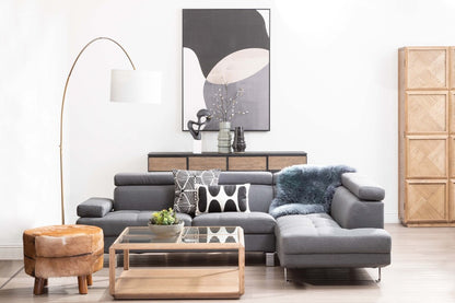 Hanover Grey Linen Corner Sofa