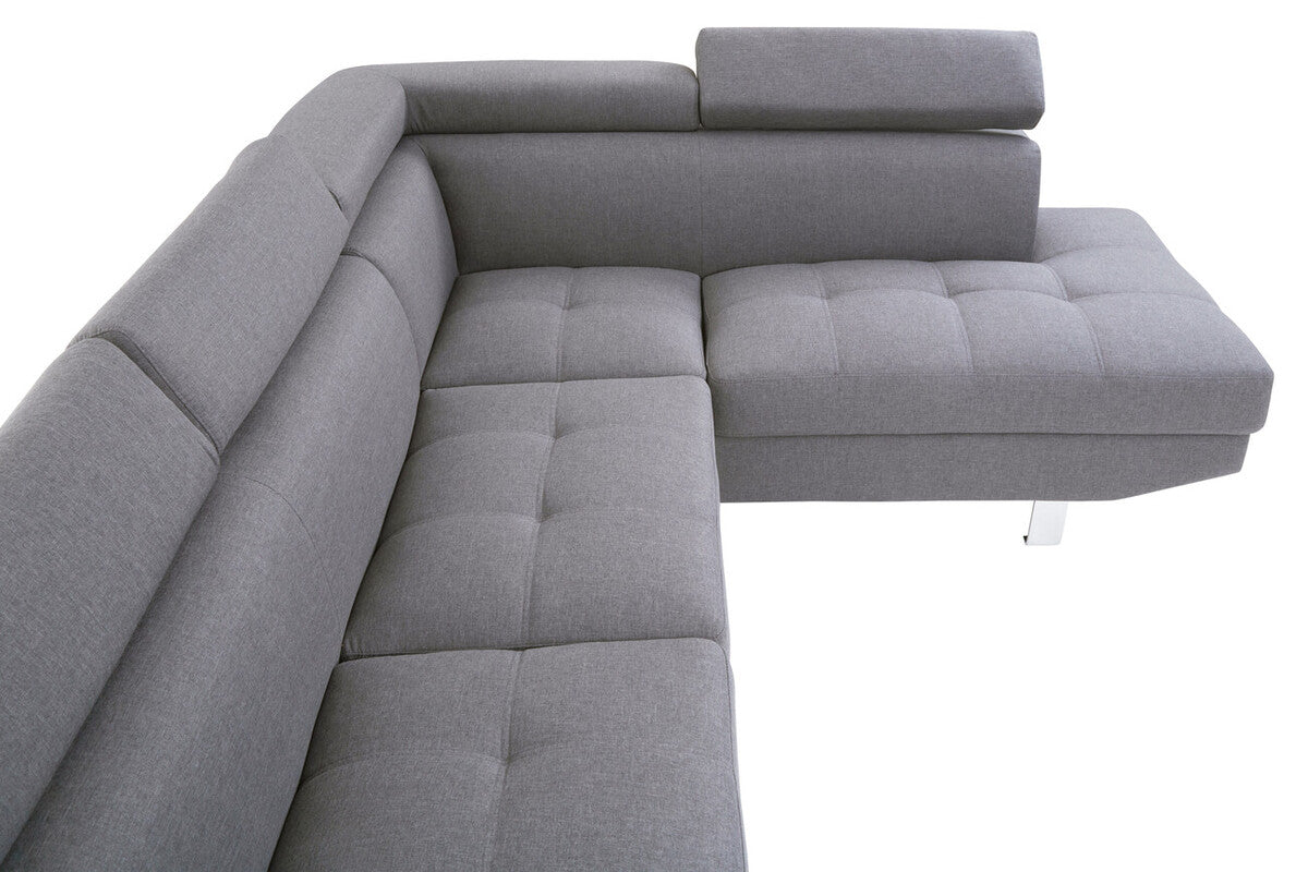 Hanover Grey Linen Corner Sofa