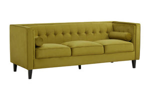 Helia Olive Velvet Sofa