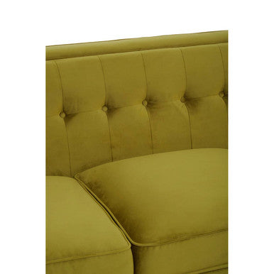 3 Seater Olive Velvet Sofa, Helia