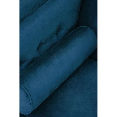 3 Seater Blue Velvet Sofa, Helia