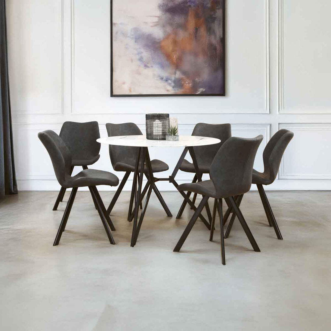 Weston Round Grey Dining Set