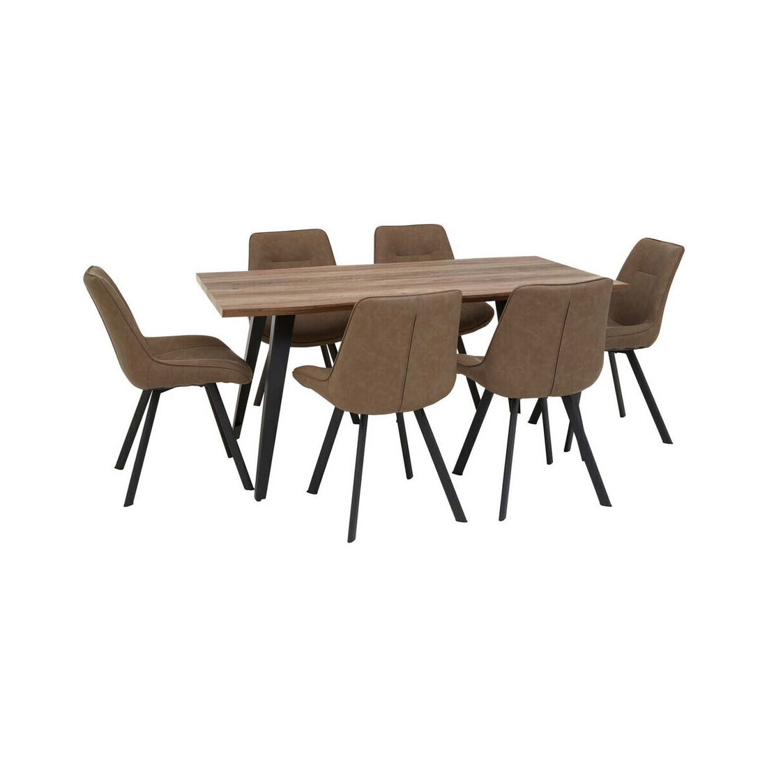 Westford 7pc Rectangular Brown Dining Set