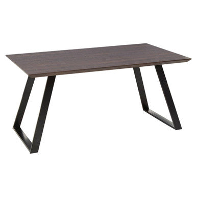 Brown Wooden Top and Metal Legs Dining Table with 6 Grey Chairs Set, Westford