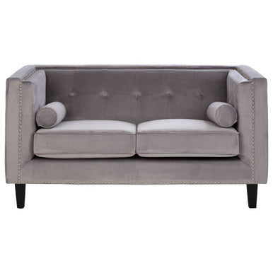 Felisa Two Seater Grey Velvet Sofa
