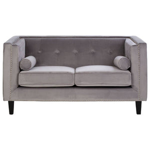Felisa Two Seater Grey Velvet Sofa