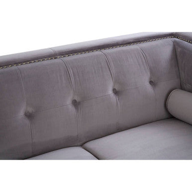 Felisa Two Seater Grey Velvet Sofa