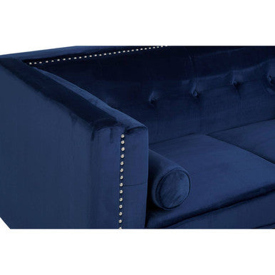 Felisa Two Seater Midnight Blue Velvet Sofa