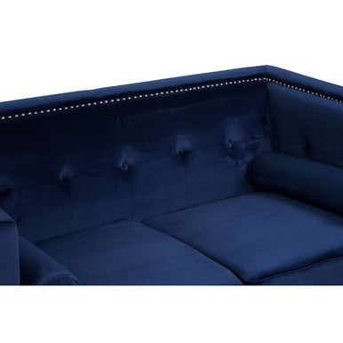 2 Seater Midnight Blue Velvet Sofa, Felisa - image 6