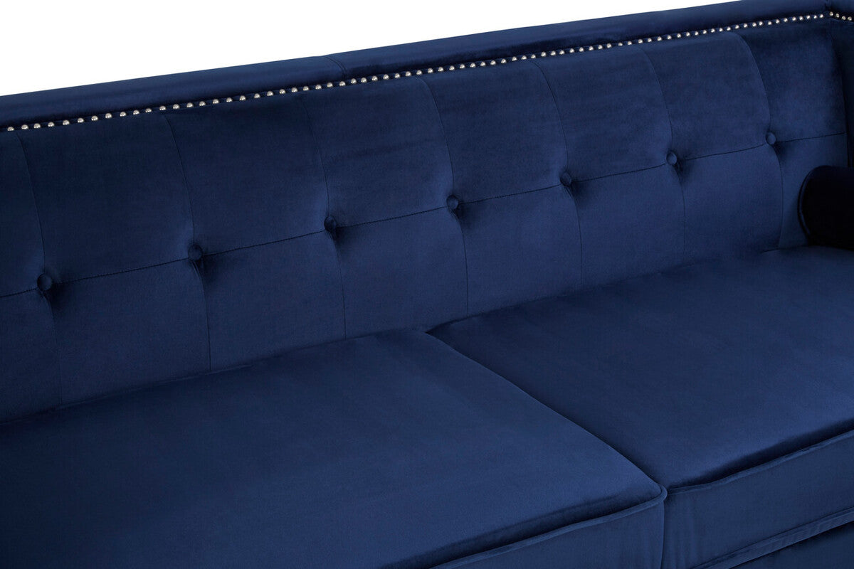 Felisa 3 Seat Midnight Velvet Sofa