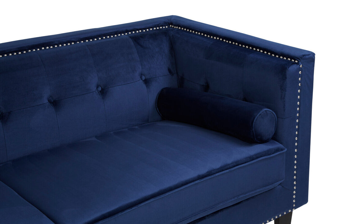 Felisa 3 Seat Midnight Velvet Sofa - Image 7