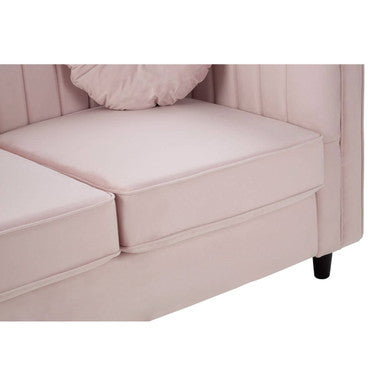 2 Seater Pink Velvet Sofa, Farah