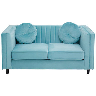 Farah Two Seat Green Velvet Sofa