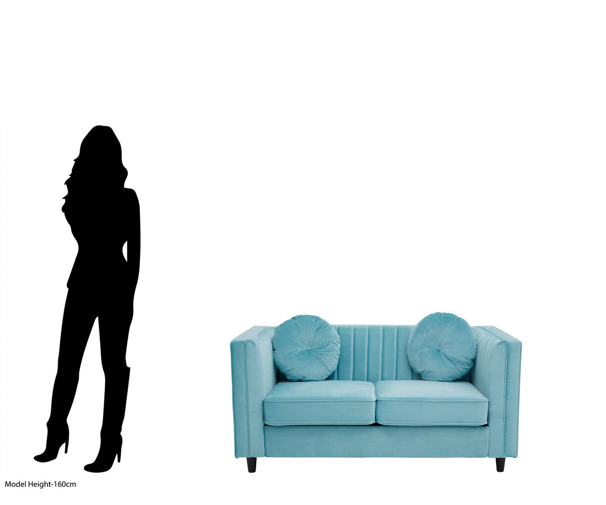 Farah Two Seat Green Velvet Sofa