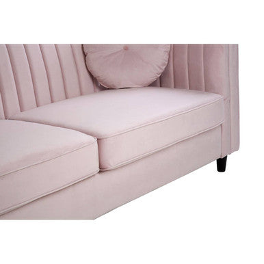 3 Seater Pink Velvet Sofa, Farah - image 10
