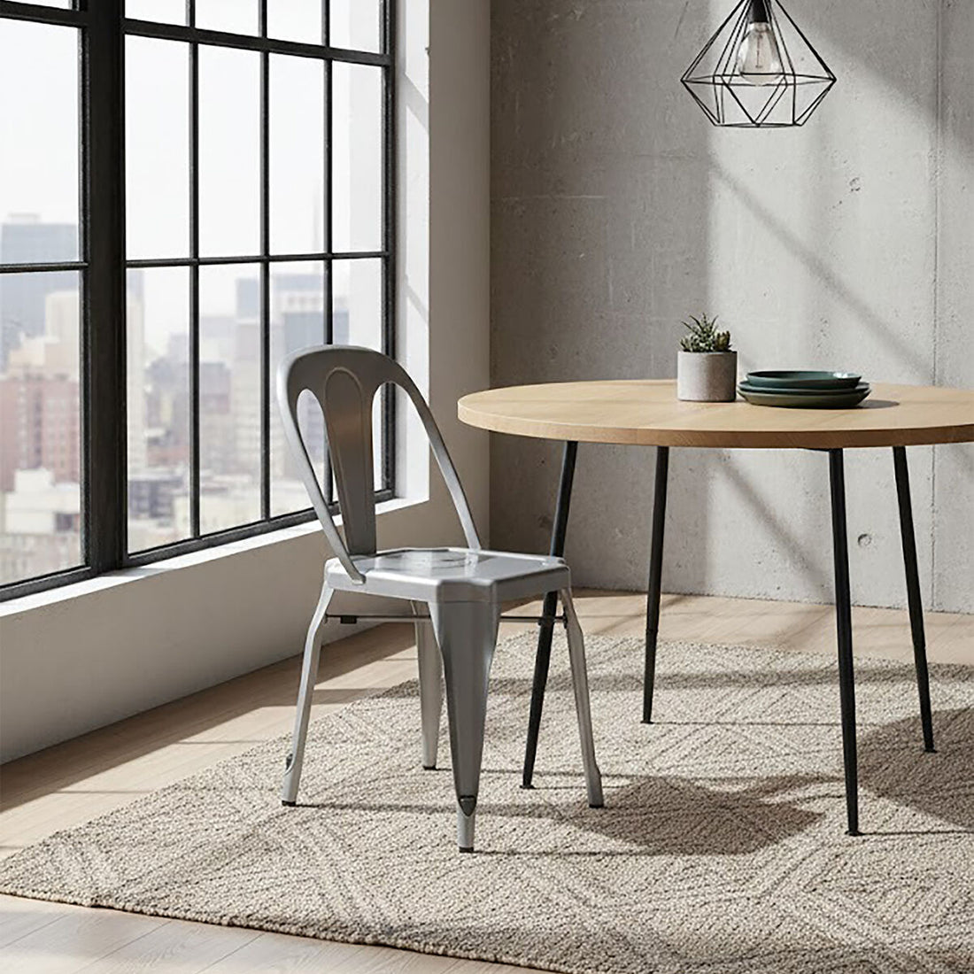 Grange Grey Metal Chair