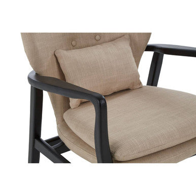 Stockholm Beige Chair With Black Wooden Frame