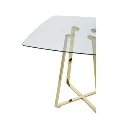 Metropolitan Square Gold Finish Dining Table