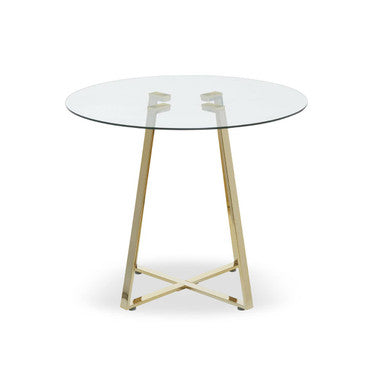 Metropolitan Round Gold Finish Dining Table