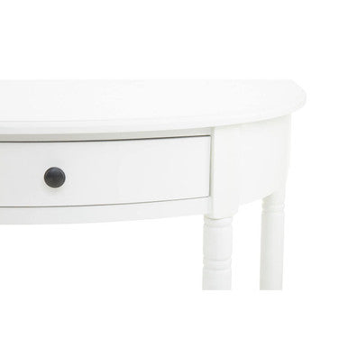 Heritage Semi Circle One Drawer White Console Table