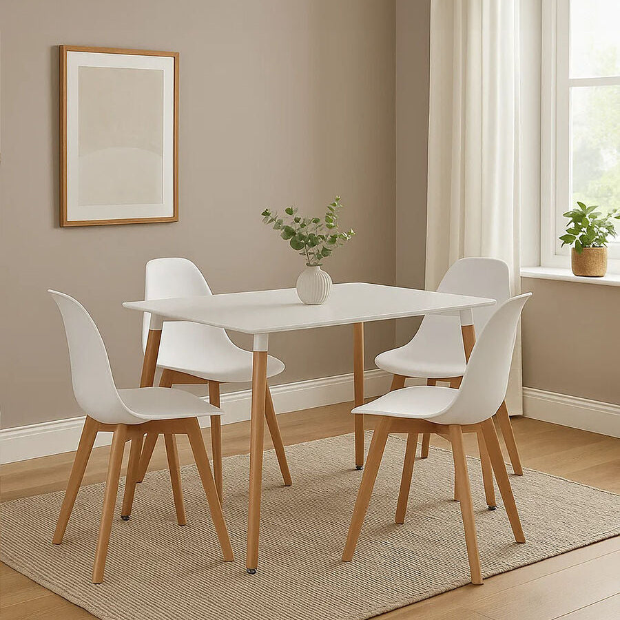 Varberg 5Pc White Dining Set