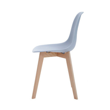 Grey Wooden Rectangular Dining Table and 4 Chairs Set with Beech Wood Legs, Varberg