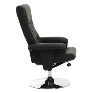 Denton Black Leather Effect Recliner