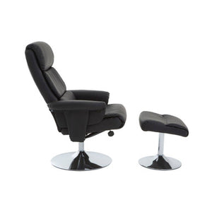 Denton Black Leather Effect Chair And Fo