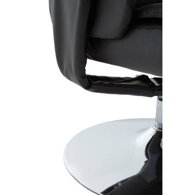Denton Black Leather Effect Chair And Fo