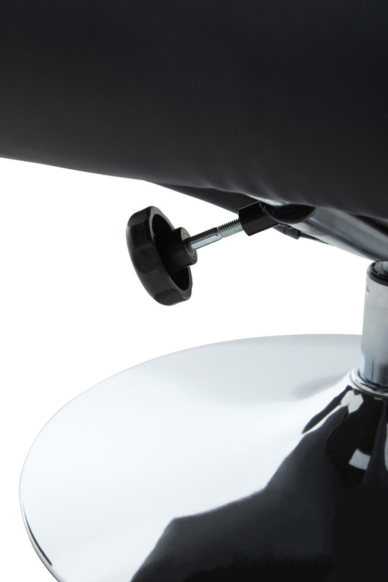 Denton Black Leather Effect Reclining Chair with Footstool